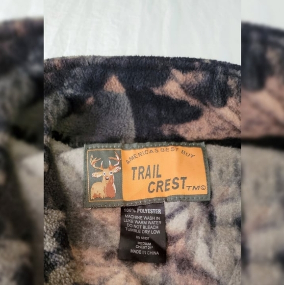 Trail Crest Zip-up Pink & Camo Fleece Sweater (M) NWOT - Picture 4 of 4